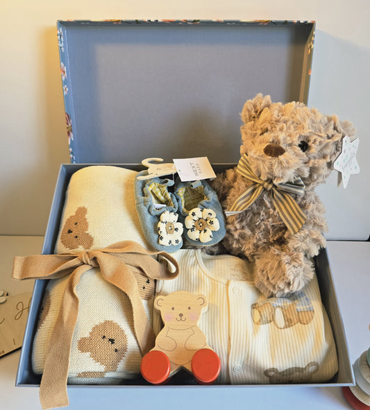 Teddy Bloom Baby Boy Hamper